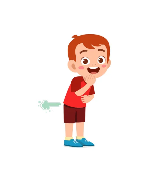 Cute Little Boy Can Hold Fart Feel Shame — Image vectorielle
