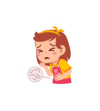 Küçük çocuğun midesinde parazit var.