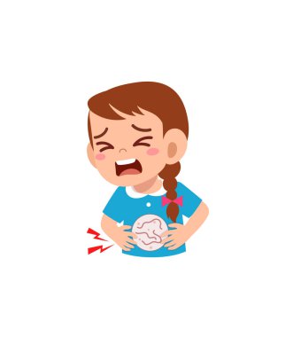 Küçük çocuğun midesinde parazit var.