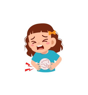 Küçük çocuğun midesinde parazit var.