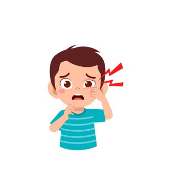 Küçük çocuğun gözlerinde pul pul derisi sorunu var.