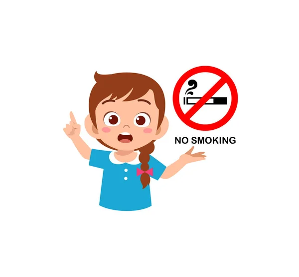 Lindo Pequeño Niño Sosteniendo Tablero Acerca Fumar — Vector de stock