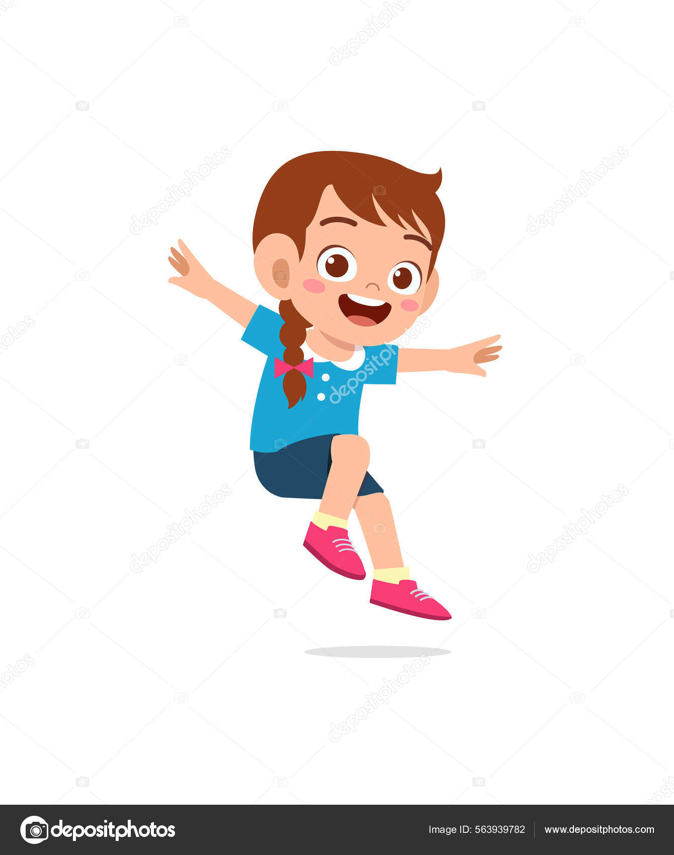 Jumping kids yong child character in jump Vector Image