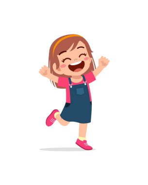 Tatlı küçük çocuk zıpla ve mutlu ol.