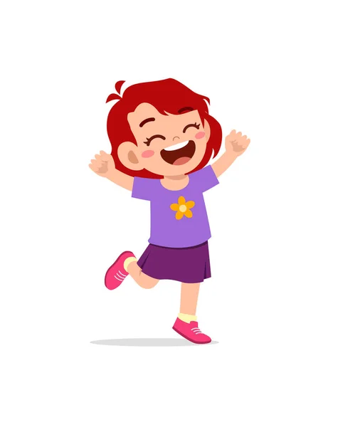 Tatlı Küçük Çocuk Zıpla Mutlu — Stok Vektör