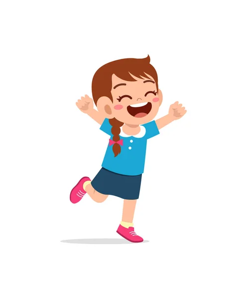 Tatlı Küçük Çocuk Zıpla Mutlu — Stok Vektör