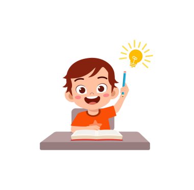 Küçük çocuk ödevini yap ve cevabı bul.