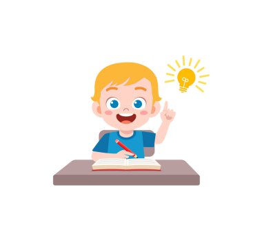 Küçük çocuk ödevini yap ve cevabı bul.