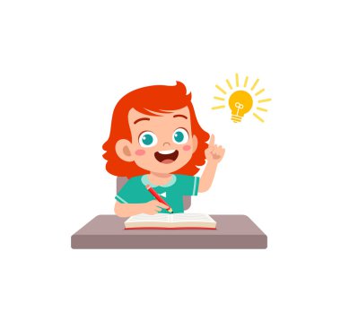 Küçük çocuk ödevini yap ve cevabı bul.