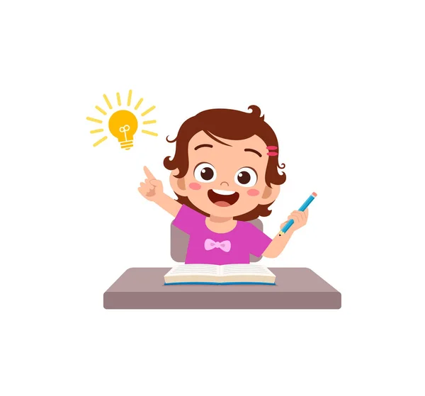 Little Kid Homework Find Answer — Stock Vector