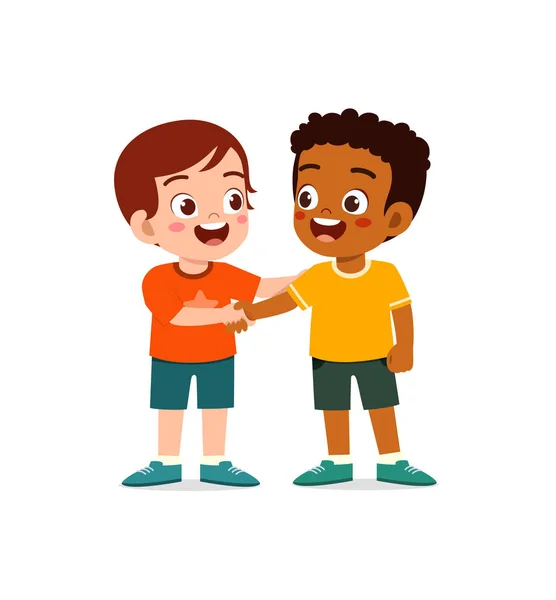 Little Kid Hand Shake Friend — стоковый вектор