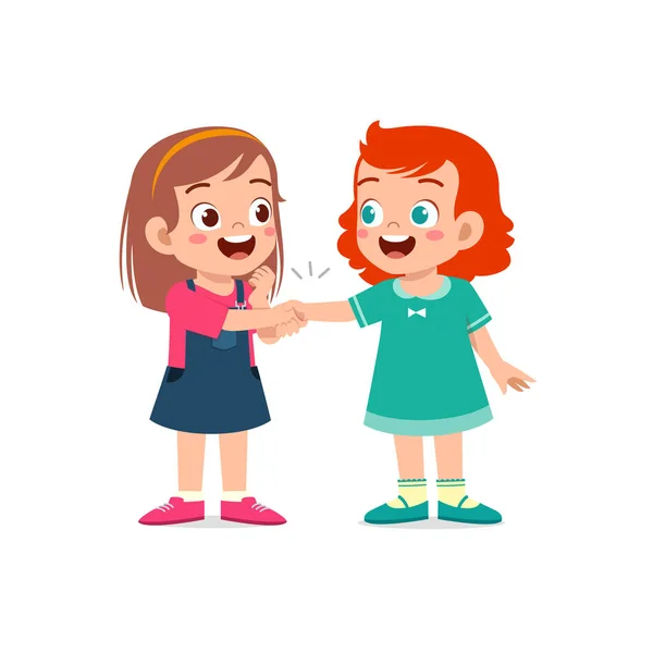 Little Kid Hand Shake Friend — Vector de stock