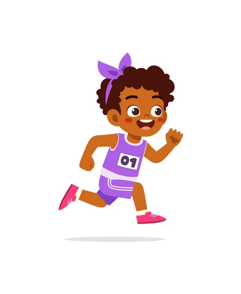 Koşu Yarışı Için Üniforma Giyen Küçük Çocuk — Stok Vektör