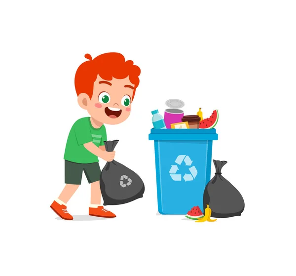 Μικρό Παιδί Κακή Συμπεριφορά Κάνει Σκουπίδια — Διανυσματικό Αρχείο