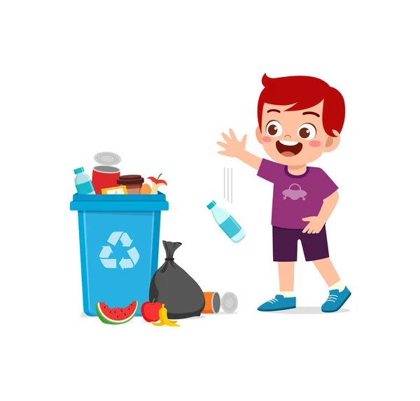 Criança Com Mau Comportamento Fazer Lixo — Vetor de Stock