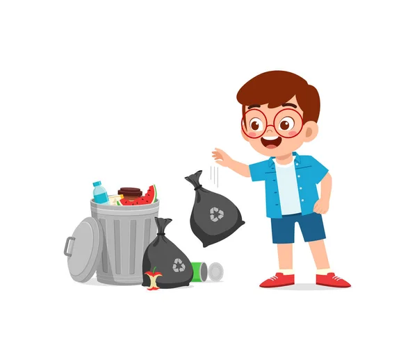 Little Kid Bad Behavior Littering — Stock Vector