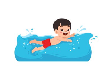 Çocuklar yaz tatilinde suyun altında yüzerler.