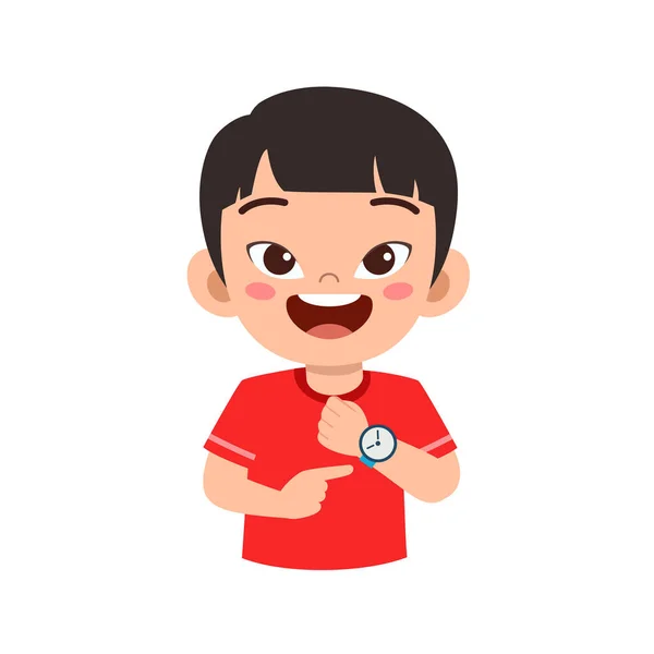 Μικρό Παιδί Φοράει Ρολόι Στον Καρπό — Διανυσματικό Αρχείο