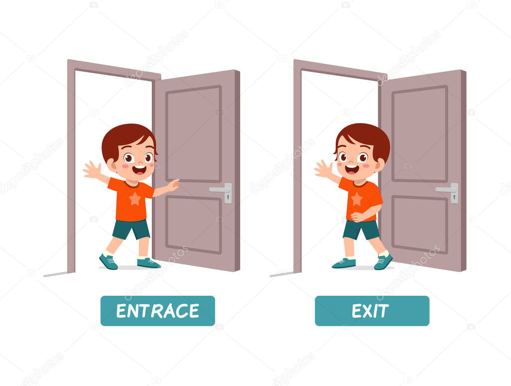opposite word about close and open the door