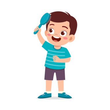 little kid comb hair with hair brush