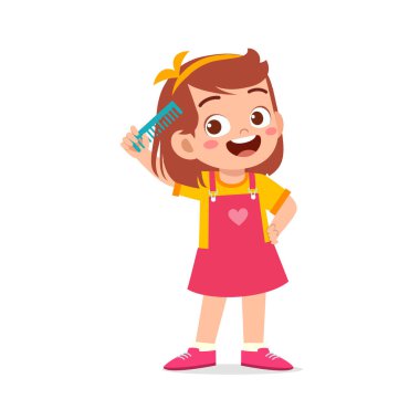 little kid comb hair with hair brush