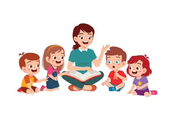 Τα παιδιά συζητούν μαζί το διάβασμα Διάνυσμα από ©colorfuelstudio 303539232