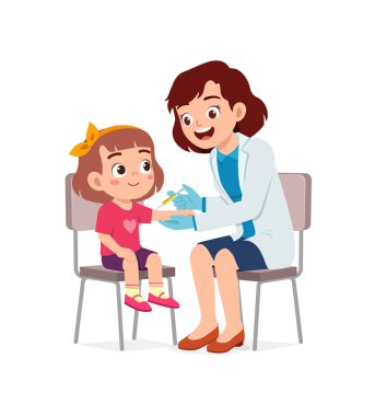 Doktor hastalığı kontrol etmek için küçük çocuğu muayene eder.