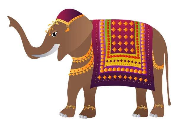 Dekorierter indischer Elefant — Stockvektor