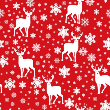 Kırmızı arka planlı Noel geyiği