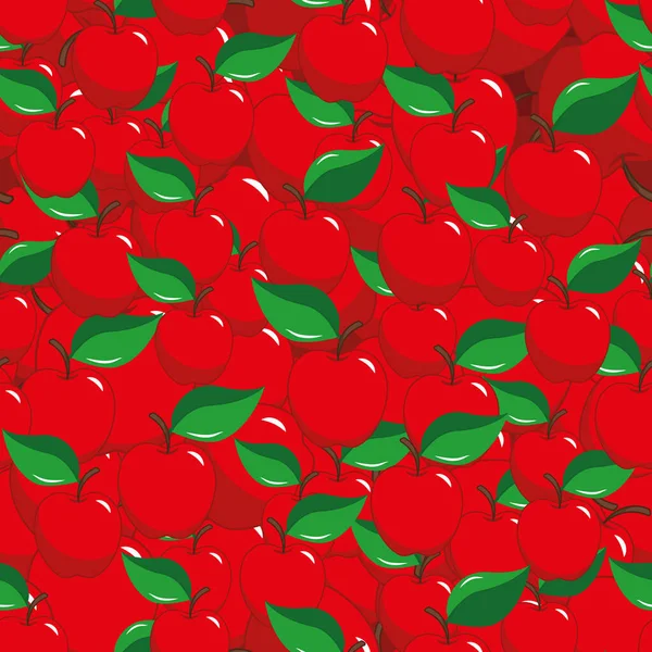Manzanas Rojas Con Hojas Verdes — Foto de Stock