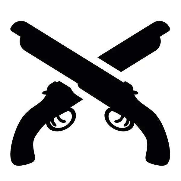 Black Shotguns Cross Illustration Logo — ストック写真