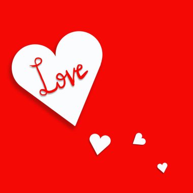 Hearts on red background, valentine's day