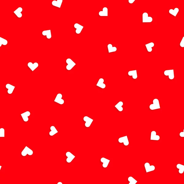 Valentine Day Seamless White Small Hearts Red Background Pattern — Stock fotografie