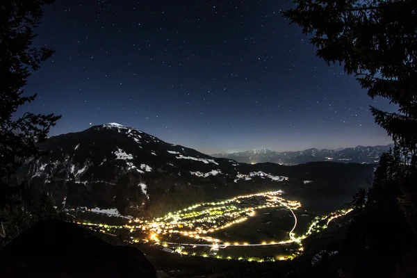 Nightview On Döbriach From Raven's Wall — Stock Photo, Image