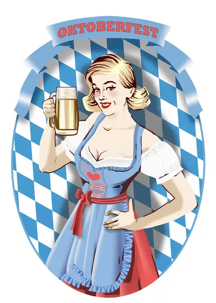 Mädchen mit Bier — Stockfoto