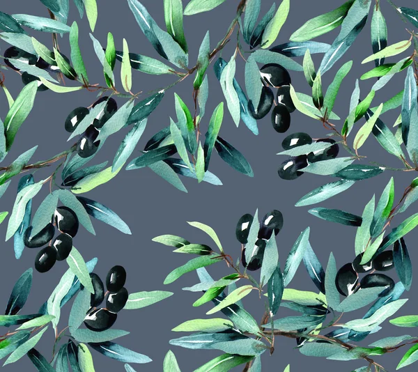 Olive Seamless Pattern — Stock Photo, Image