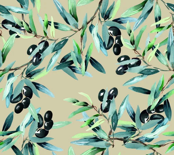 Olive Seamless Pattern — Stock Photo, Image