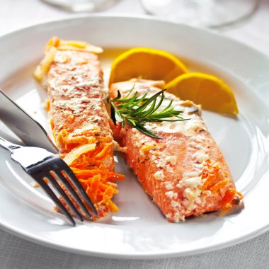 Salmon with Dressing clipart