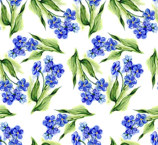 Förgätmigej blommor seamless mönster — Stockfoto