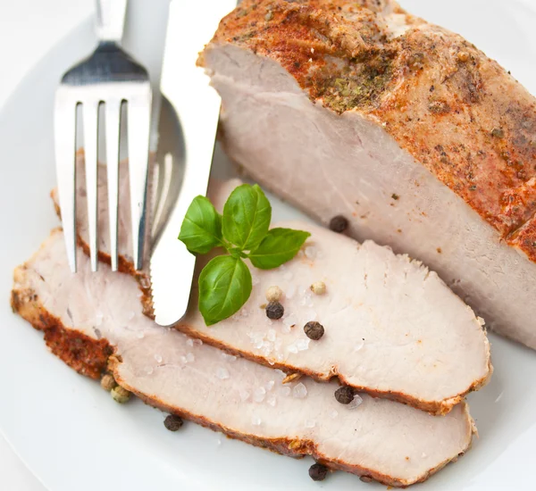 Sliced Roast Pork Loin — Stock Photo, Image