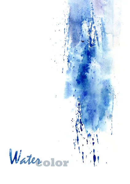Fondo de acuarela abstracto en tonos azules — Foto de Stock