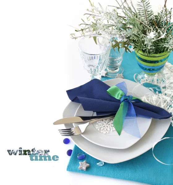 Winter table decoration — Stock Photo, Image