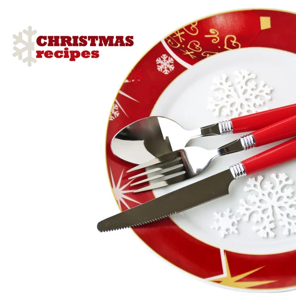 Christmas cutlery set — Stock Photo, Image