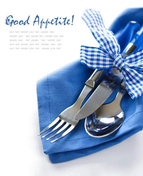 Blue Cutlery Set — Stockfoto