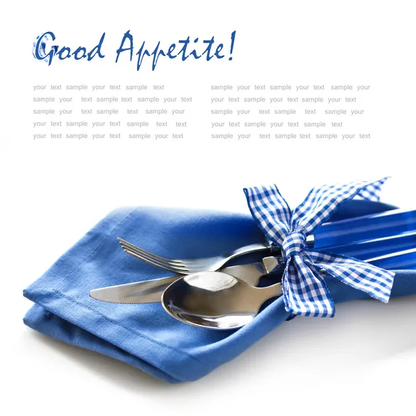 Blue Cutlery Set — Stock Image Blue Cutlery Set Stock Photo
