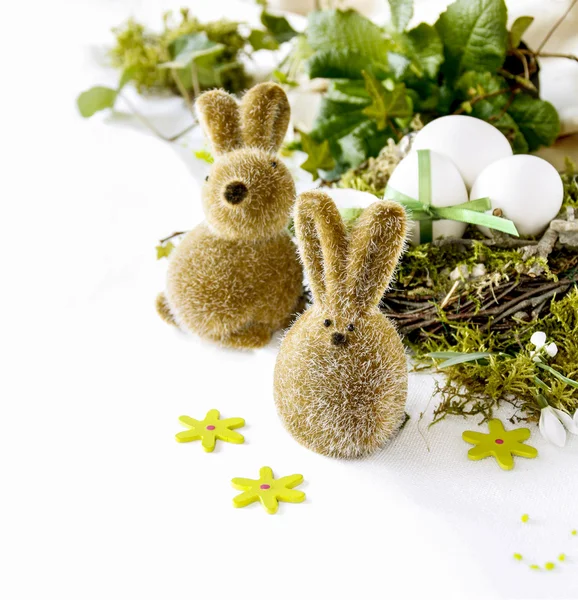Dwa króliki Wielkanoc — Zdjęcie stockowe