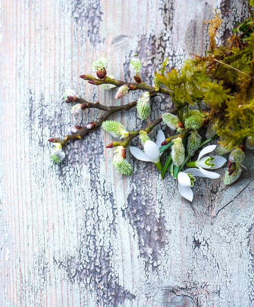 Fond printanier avec fleurs — Photo