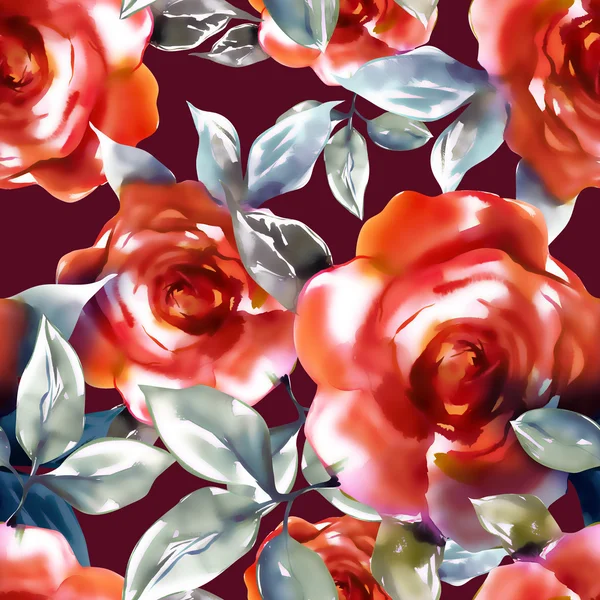 Red Roses Seamless Pattern — Stock Photo, Image