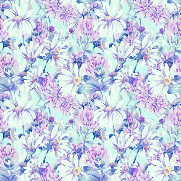 Summer Flowers Seamless Pattern — Stock Photo, Image