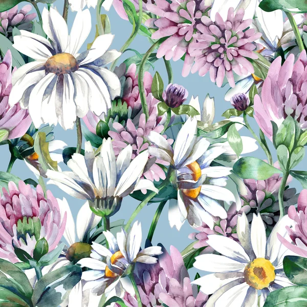 Summer Flowers Seamless Pattern — Stock Photo, Image